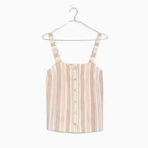 Madewell Button Front Rainbow Stripe Tank